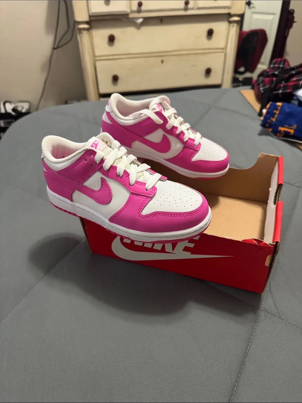 Nike dunk low Kids Pink and White Low-Top Sneakers - Girls